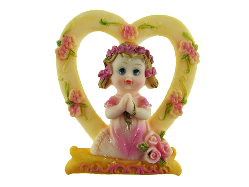 3" Praying Angel inside Heart Arch Magnet (12 Pcs)