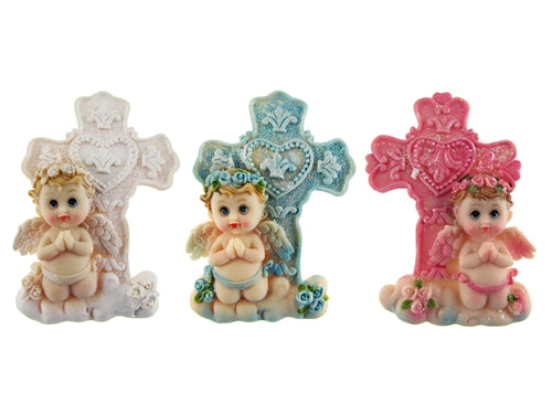 CLEARANCE - 3" Praying Angel w/ Cross Magnet (12 Pcs)