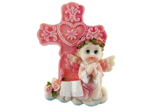 Load image into Gallery viewer, CLEARANCE - 3&quot; Praying Angel w/ Cross Magnet (12 Pcs)
