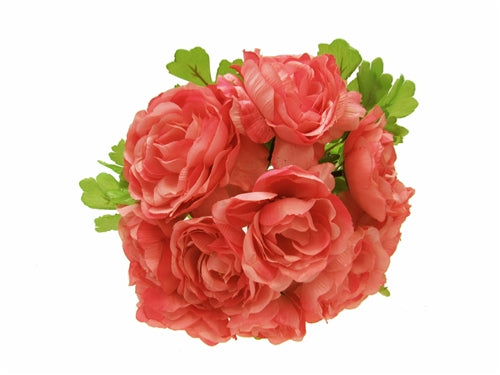 11" Open Layered Rose Silk Floral Bouquet (1 Pc)