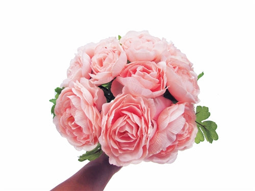 Ramo de flores de seda rosa en capas abiertas - 11