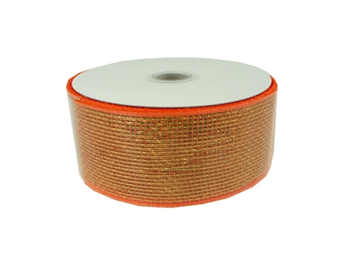 Load image into Gallery viewer, Clearance - 2.5&quot; METALLIC Floral Mesh Ribbon (25 Yards)
