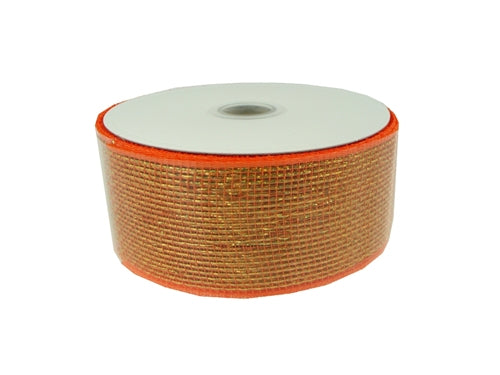 Clearance - 2.5" METALLIC Floral Mesh Ribbon (25 Yards)