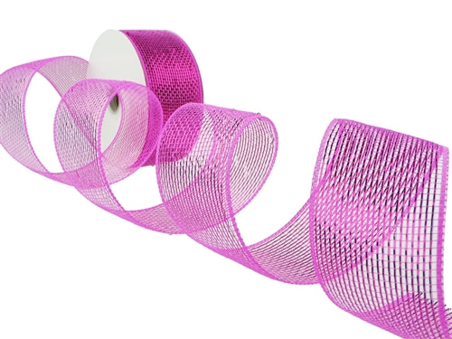 Load image into Gallery viewer, Clearance - 2.5&quot; METALLIC Floral Mesh Ribbon (25 Yards)
