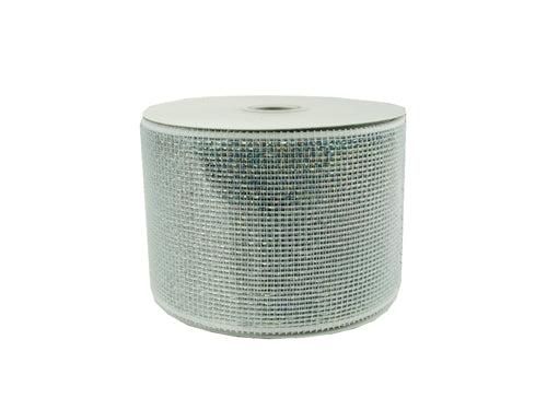 Load image into Gallery viewer, Clearance - 4&quot; METALLIC Floral Mesh Ribbon (25 Yards)
