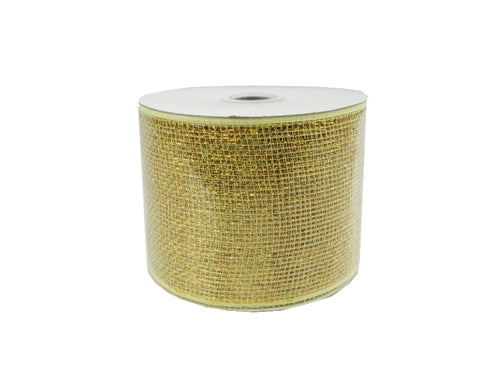 Load image into Gallery viewer, Clearance - 4&quot; METALLIC Floral Mesh Ribbon (25 Yards)
