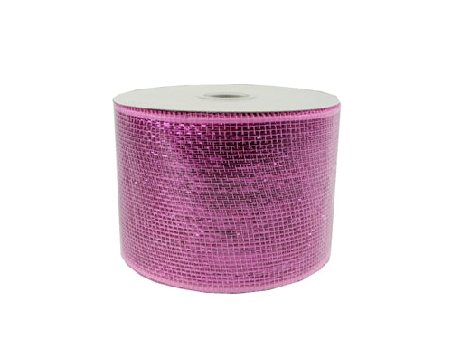 Load image into Gallery viewer, Clearance - 4&quot; METALLIC Floral Mesh Ribbon (25 Yards)
