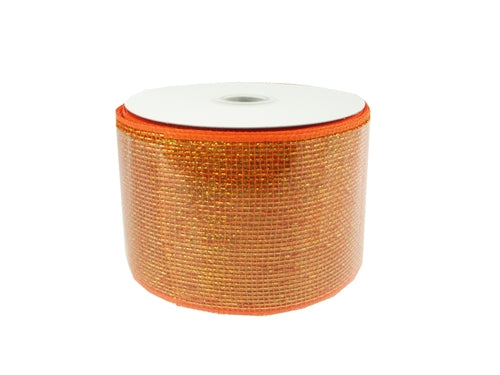 Load image into Gallery viewer, Clearance - 4&quot; METALLIC Floral Mesh Ribbon (25 Yards)
