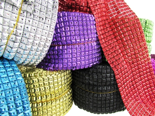 Load image into Gallery viewer, 4.75&quot; SQUARE Diamond Mesh Ribbon Roll (Customizable) (10 Yards)
