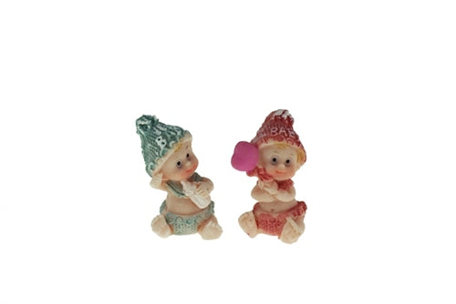 1.75" Baby w/ Knit Beanie Design - Poly Resin (12 Pcs)