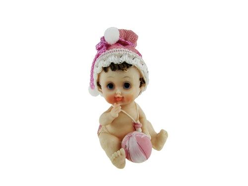 Load image into Gallery viewer, 3.25&quot; Baby Figurine Sitting with Knit Beanie - Poly Resin (12 Pcs)
