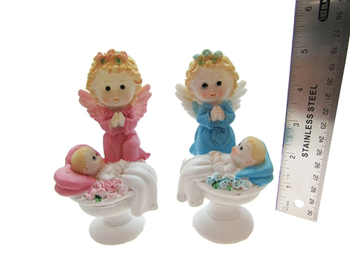 Load image into Gallery viewer, 5&quot; Angel Praying Over Baby - Poly Resin (2 Pcs)

