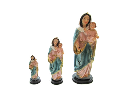 Our Lady of the Rosary on Wood Base - High Quality (1 Pc)