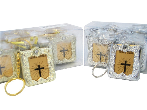 Load image into Gallery viewer, 2&quot; Metallic Keychain w/ Bible Favor (12 Pcs)
