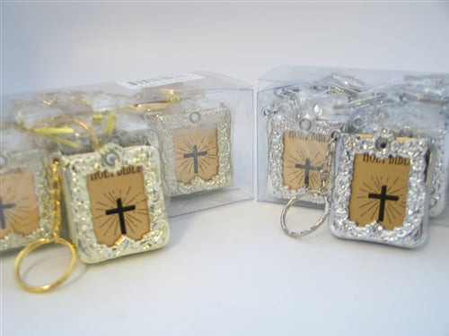 Load image into Gallery viewer, 2&quot; Metallic Keychain w/ Bible Favor (12 Pcs)
