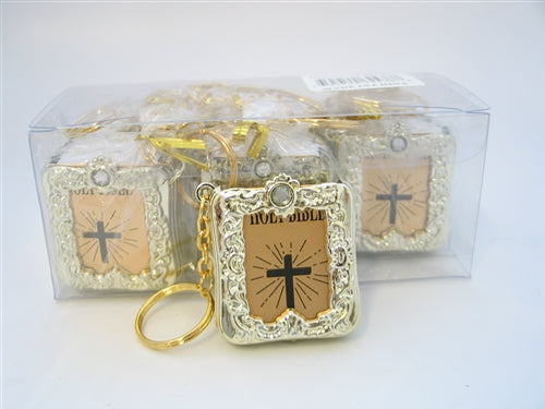 Load image into Gallery viewer, 2&quot; Metallic Keychain w/ Bible Favor (12 Pcs)
