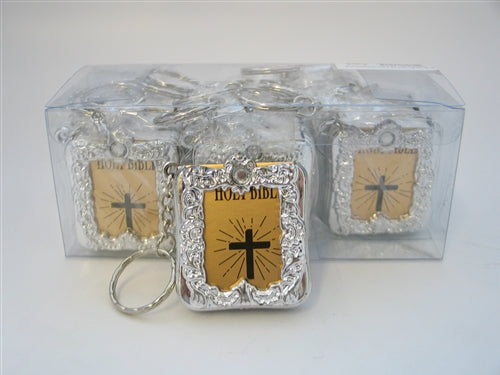 Load image into Gallery viewer, 2&quot; Metallic Keychain w/ Bible Favor (12 Pcs)

