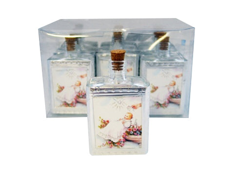 Load image into Gallery viewer, 3.25&quot; Glass Holy Water Bottle Favor - Baby Baptism (12 Pcs)
