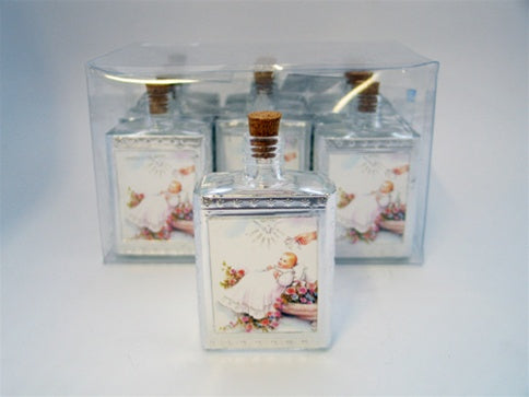 Load image into Gallery viewer, 3.25&quot; Glass Holy Water Bottle Favor - Baby Baptism (12 Pcs)
