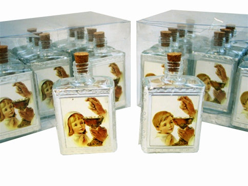 3.25" Glass Holy Water Bottle Favor - Communion (12 Pcs)