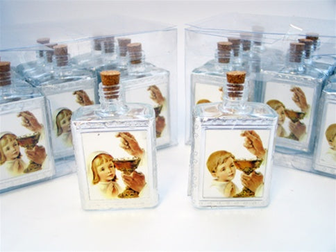 3.25" Glass Holy Water Bottle Favor - Communion (12 Pcs)