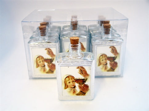 Load image into Gallery viewer, 3.25&quot; Glass Holy Water Bottle Favor - Communion (12 Pcs)
