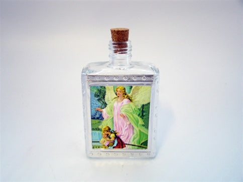3.25" Glass Holy Water Bottle Favor - Guardian Angel (12 Pcs)