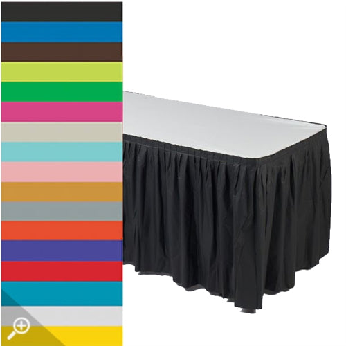 Load image into Gallery viewer, 14ft x 29&quot; Plastic Table Skirt (1 Pc)
