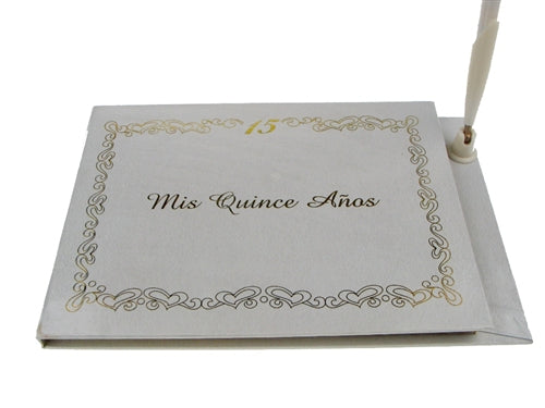 "Mis Quince Anos" - Guest Book w/ Pen - Spanish (1)