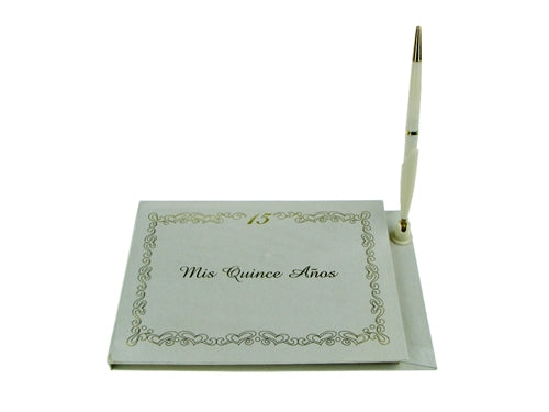 "Mis Quince Anos" - Guest Book w/ Pen - Spanish (1 Pc)