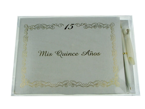 "Mis Quince Anos" - Guest Book w/ Pen - Spanish (1 Pc)