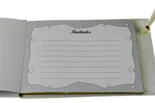 "Invitados" - Guest Book w/ Pen - Spanish (1 Pc)