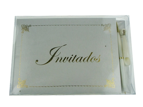 "Invitados" - Guest Book w/ Pen - Spanish (1 Pc)