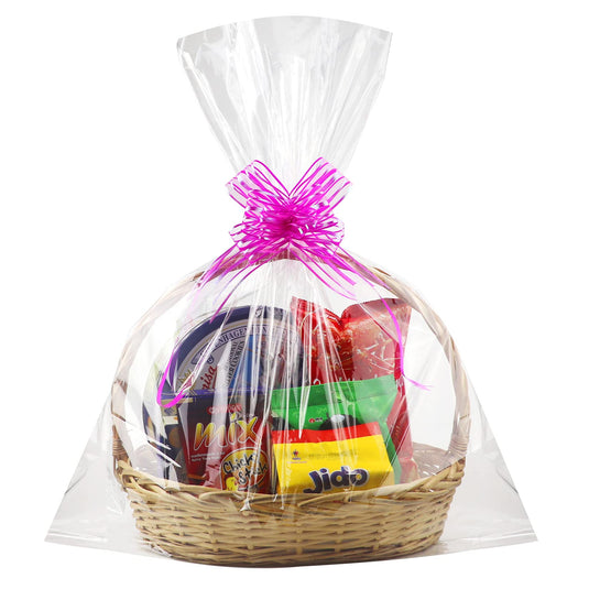 20" x 24" Inches Medium Cellophane Basket Bags (4 Pcs)