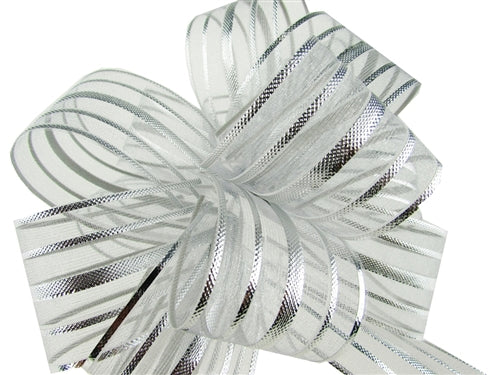 Multi-Stripe Iridescent Pull Bow - Large (1 Pc)
