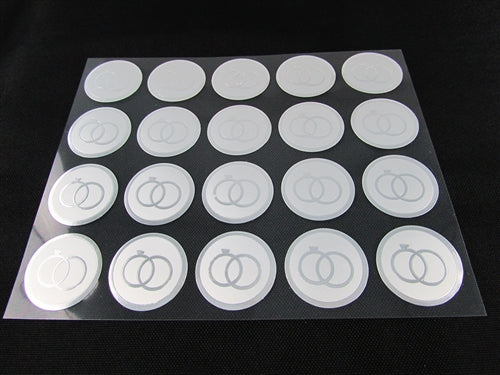 Metallic Embellishment Stickers Seals - Wedding Rings (100 Pack)