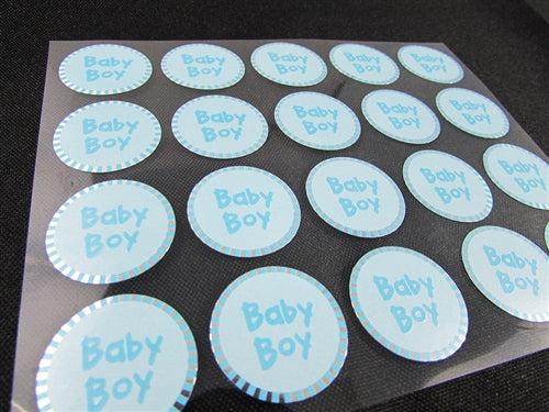 Sellos adhesivos con adornos metálicos - Bebé niño/niña (paquete de 100)