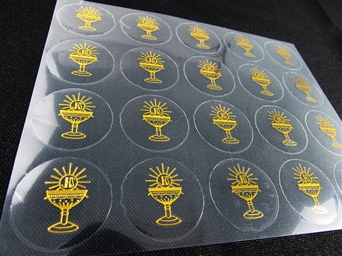 Metallic Embellishment Stickers Seals - Holy Chalice (100 Pack)