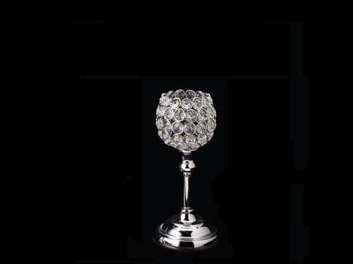 9.75" Designer Crystal Ball Candle Holder (1 Pc)