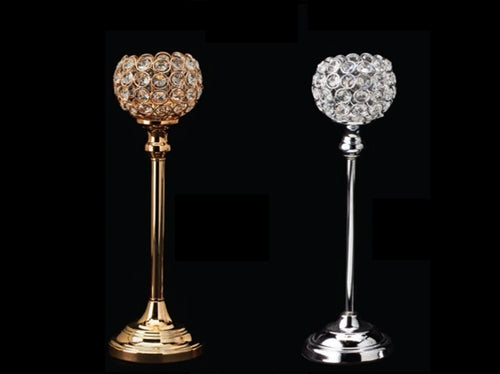 Load image into Gallery viewer, 15.5&quot; Designer Crystal Ball Candle Holder (1 Pc)
