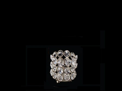 Load image into Gallery viewer, 3&quot; Designer Crystal Pillar Candle Holder (1 Pc)
