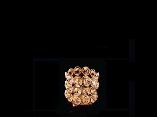Load image into Gallery viewer, 3&quot; Designer Crystal Pillar Candle Holder (1 Pc)
