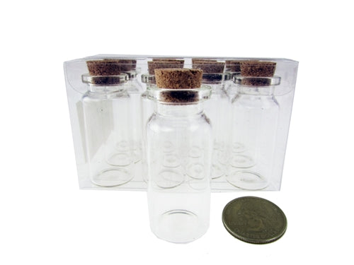 2.25" Glass Bottle Vial w/ Cork (12 Pcs)