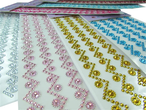 Load image into Gallery viewer, 1/2 Acrylic &quot;BLING&quot; Acrylic Stickers - Gem Wave Design (1 Set)
