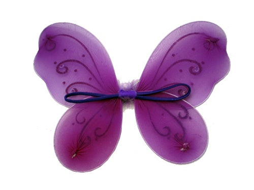 13" Sheer Butterflies w/ Wired Edge & Elastic Bands (1 Pc)