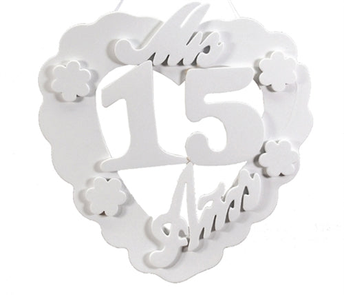 18" LARGE Mis 15 Anos HEART Foam Sign (1 Pc)