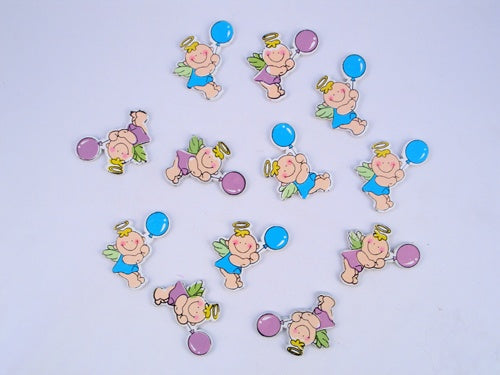 Load image into Gallery viewer, Miniature WOODEN Angel w/ Balloon Charms #1 (6 Pc)
