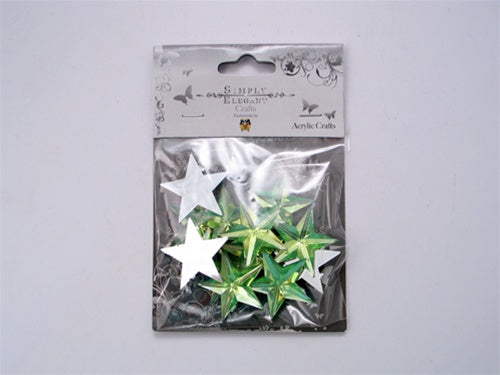 Load image into Gallery viewer, 1 1/8&quot; Acrylic Embellishments - Star Design (Approx. 12)
