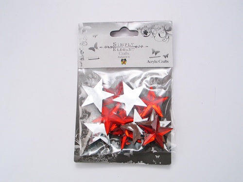 1 1/8" Acrylic Embellishments - Star Design (Approx. 12)