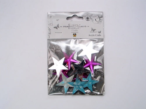 Load image into Gallery viewer, 1 1/8&quot; Acrylic Embellishments - Star Design (Approx. 12)
